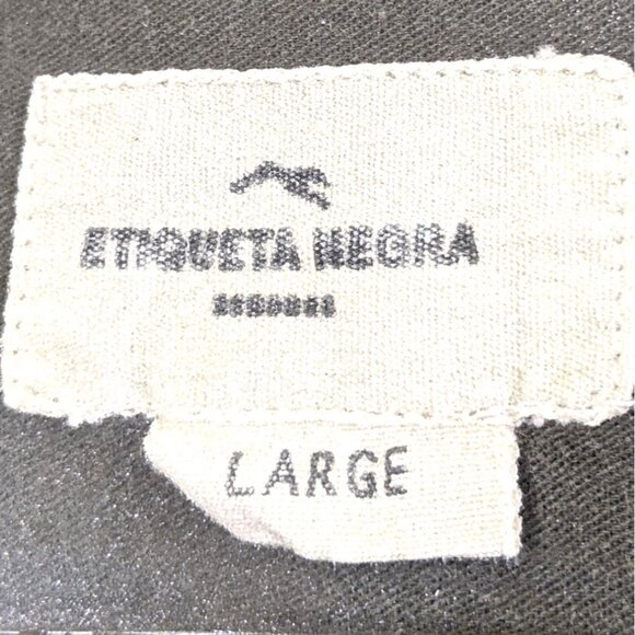 Large Green Cotton Long Sleeve Button Up Green Dress Shirt Front Pockets 37c - Picture 3 of 3